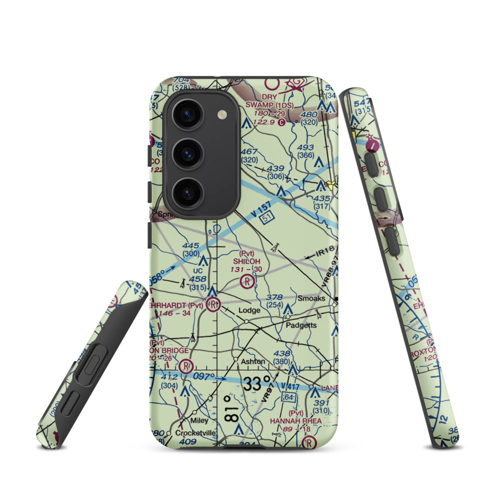 Moccasin Creek Airport (51SC) VFR Sectional Samsung Phone Case Samsung Galaxy S23 model shown