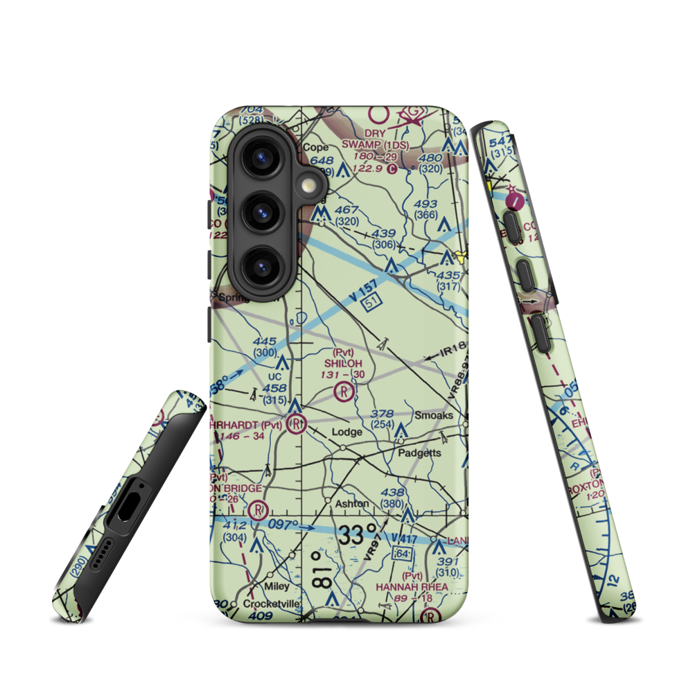 Moccasin Creek Airport (51SC) VFR Sectional Samsung Phone Case Samsung Galaxy S24 model shown