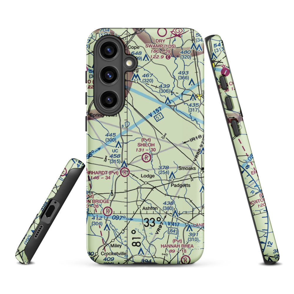 Moccasin Creek Airport (51SC) VFR Sectional Samsung Phone Case Samsung Galaxy S24 Plus model shown