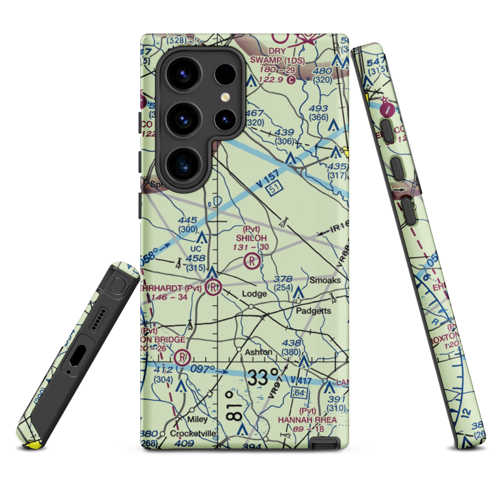 Moccasin Creek Airport (51SC) VFR Sectional Samsung Phone Case Samsung Galaxy S24 Ultra model shown