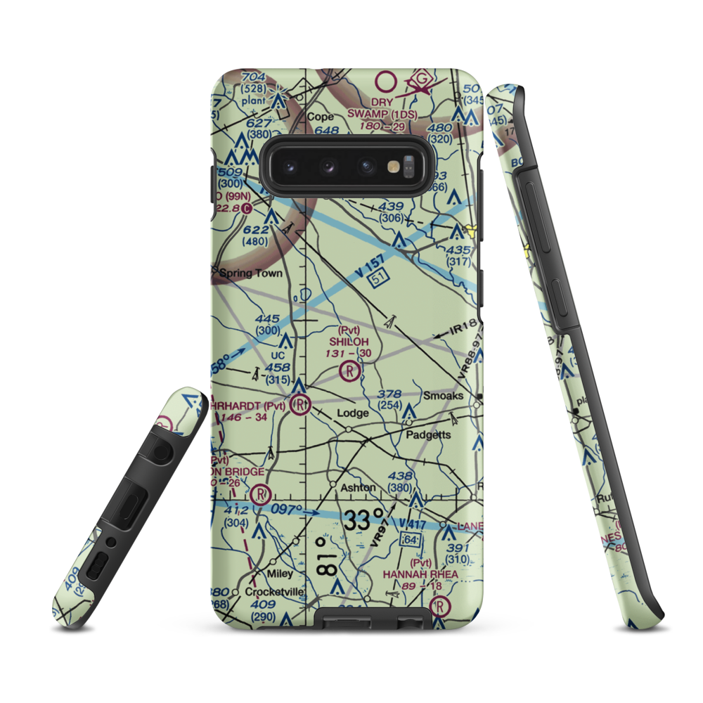Moccasin Creek Airport (51SC) VFR Sectional Samsung Phone Case Samsung Galaxy S10 Plus model shown