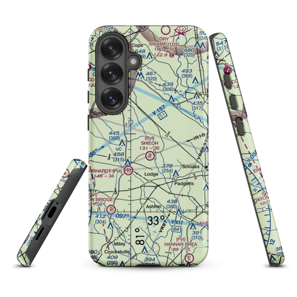 Moccasin Creek Airport (51SC) VFR Sectional Samsung Phone Case Samsung Galaxy S25 Plus model shown