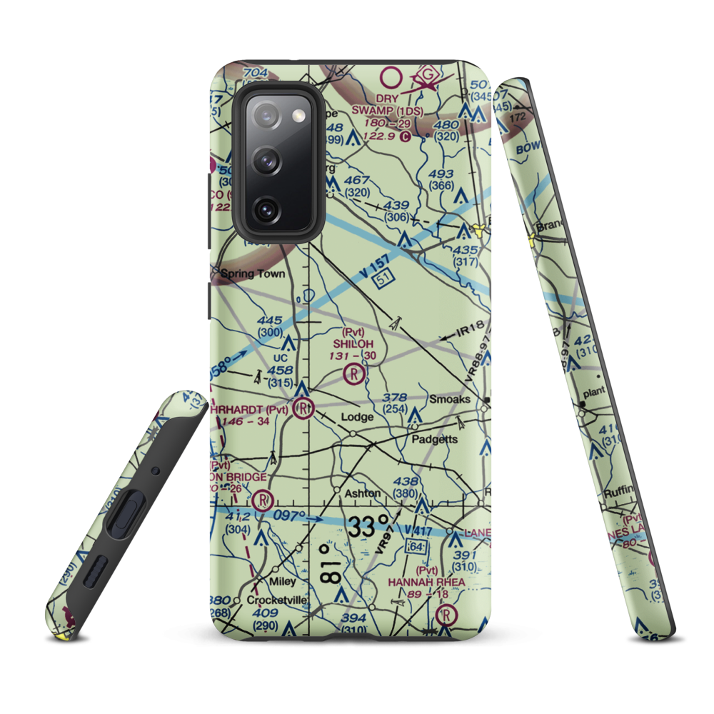 Moccasin Creek Airport (51SC) VFR Sectional Samsung Phone Case Samsung Galaxy S20 FE model shown