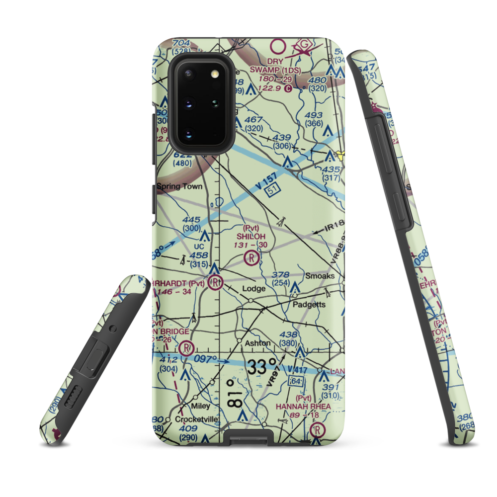 Moccasin Creek Airport (51SC) VFR Sectional Samsung Phone Case Samsung Galaxy S20 Plus model shown