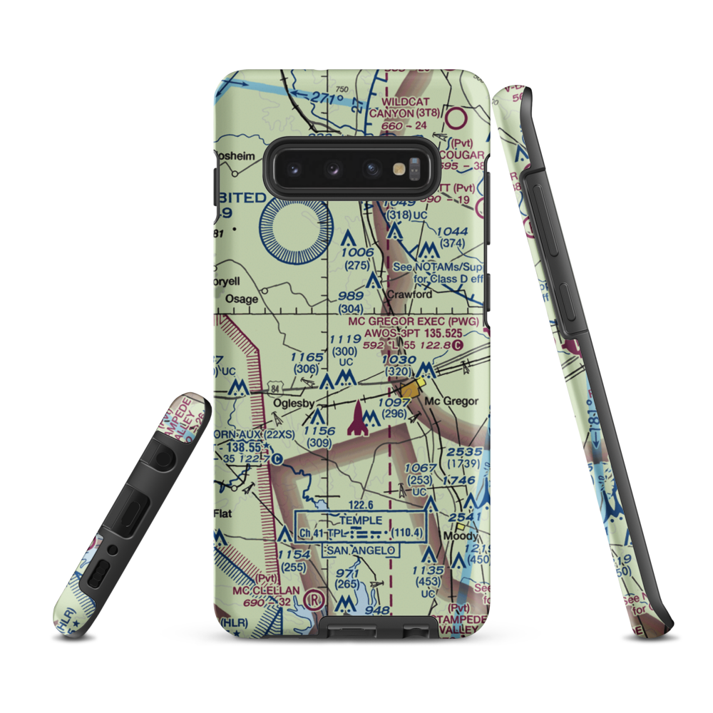 Mockingbird Hill Airport (TE84) VFR Sectional Samsung Phone Case Samsung Galaxy S10 Plus model shown