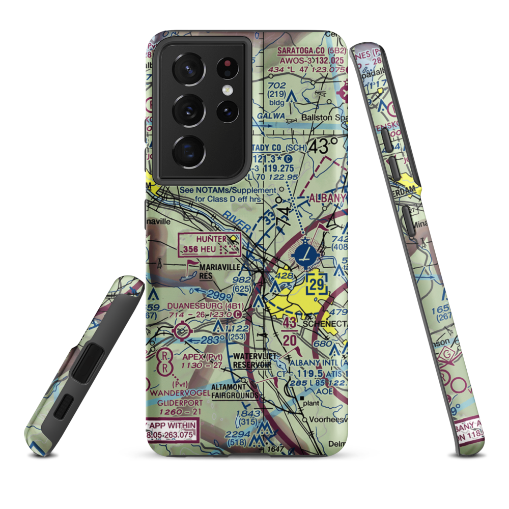 Mohawk Valley Airport (K13) VFR Sectional Samsung Phone Case Samsung Galaxy S21 Ultra model shown