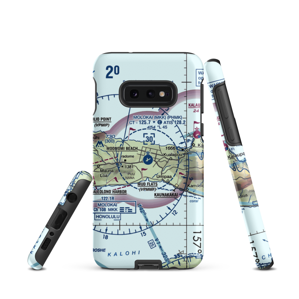 Molokai Airport (MKK) VFR Sectional Samsung Phone Case Samsung Galaxy S10 Plus model shown