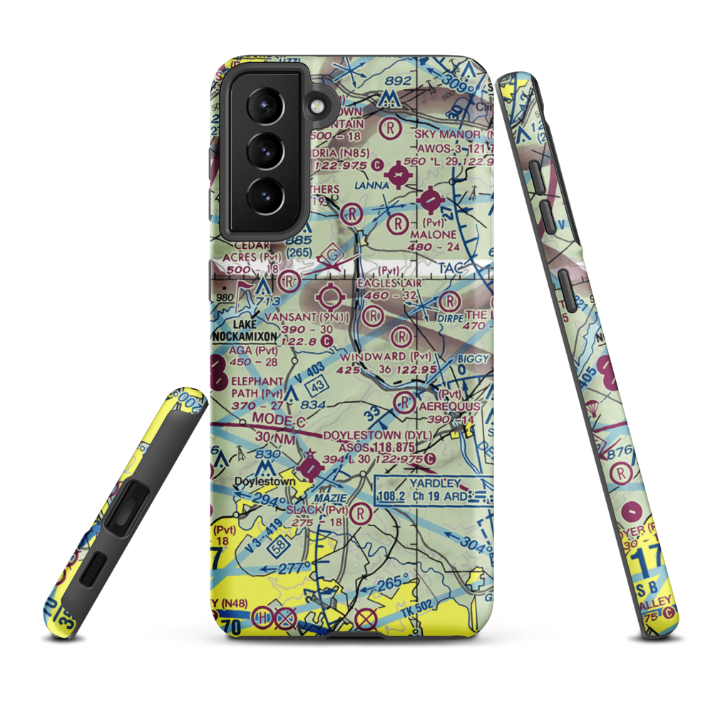Monesmith Airport (PA05) VFR Sectional Samsung Phone Case Samsung Galaxy S21 FE model shown