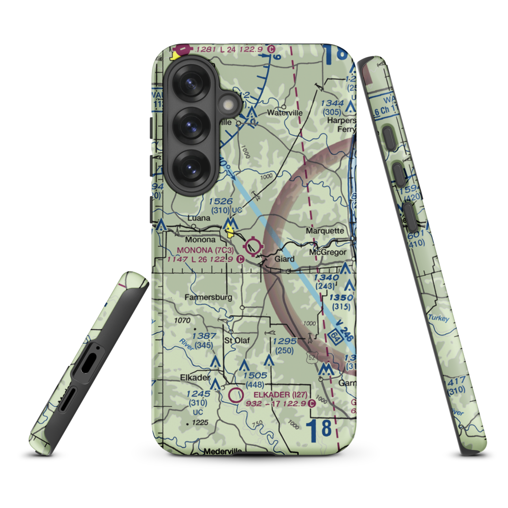 Monona Municipal Airport (7C3) VFR Sectional Samsung Phone Case Samsung Galaxy S25 Plus model shown