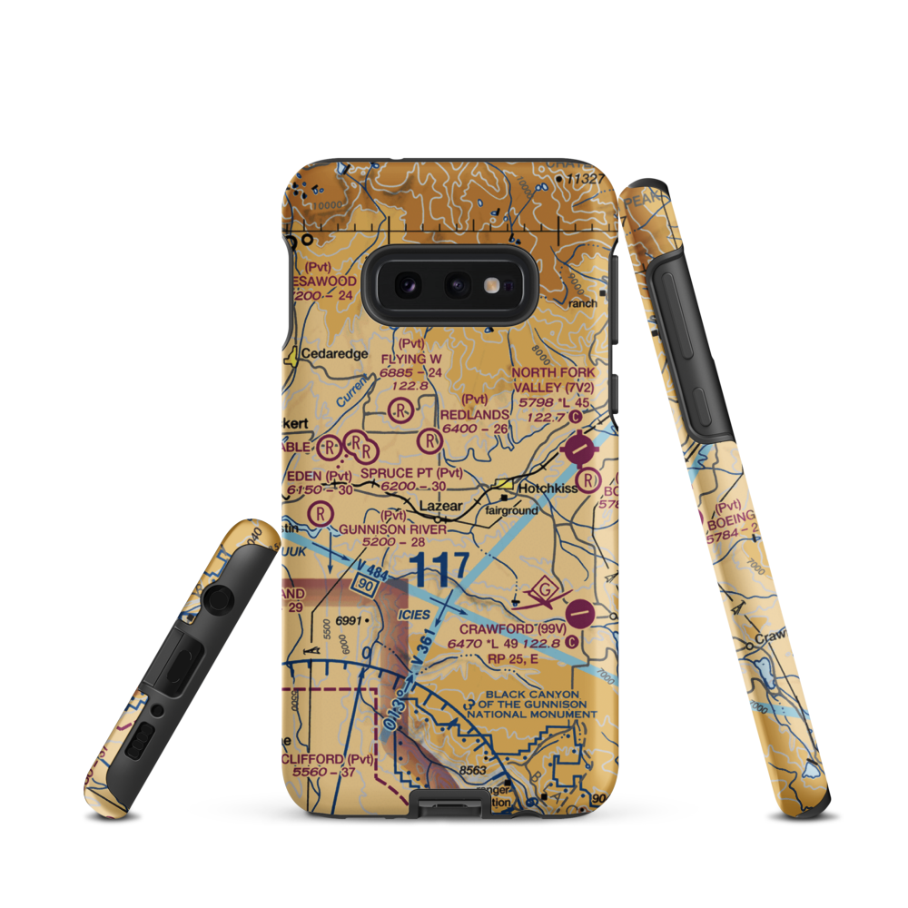 Montemadeira Ii Airport (CD97) VFR Sectional Samsung Phone Case Samsung Galaxy S10e model shown