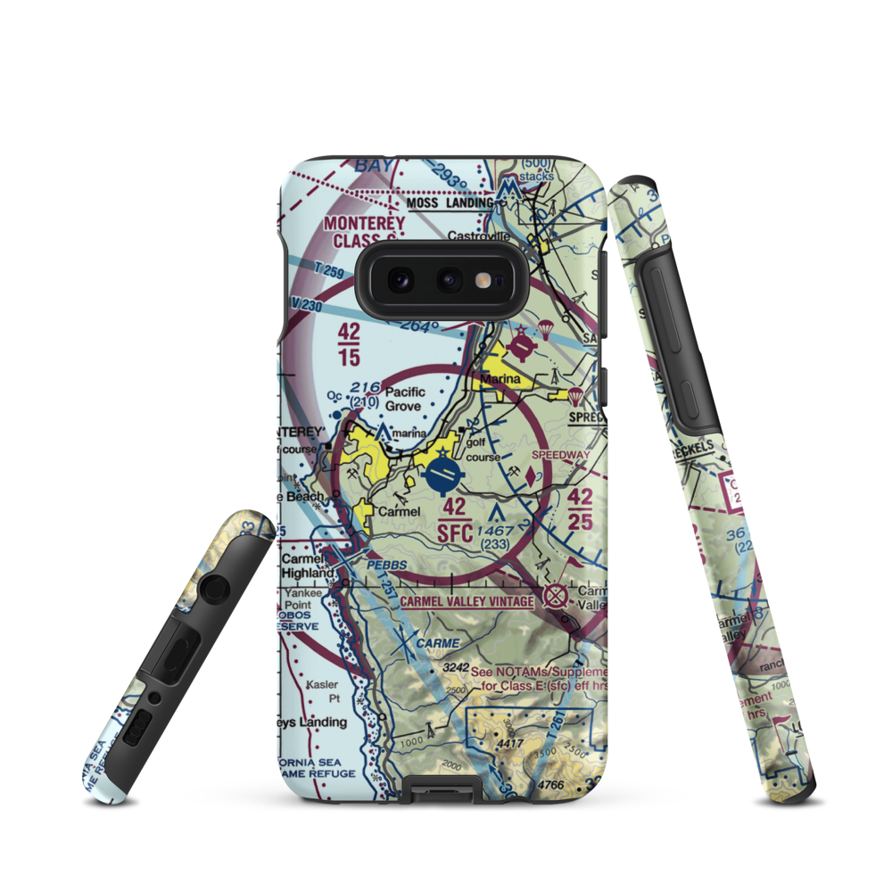 Monterey Peninsula Airport (MRY) VFR Sectional Samsung Phone Case Samsung Galaxy S10e model shown