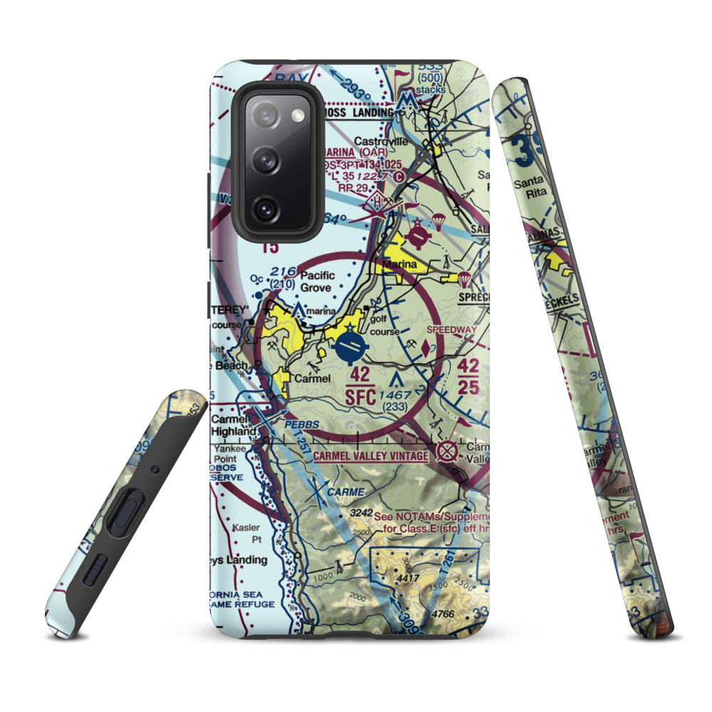 Monterey Peninsula Airport (MRY) VFR Sectional Samsung Phone Case Samsung Galaxy S20 FE model shown