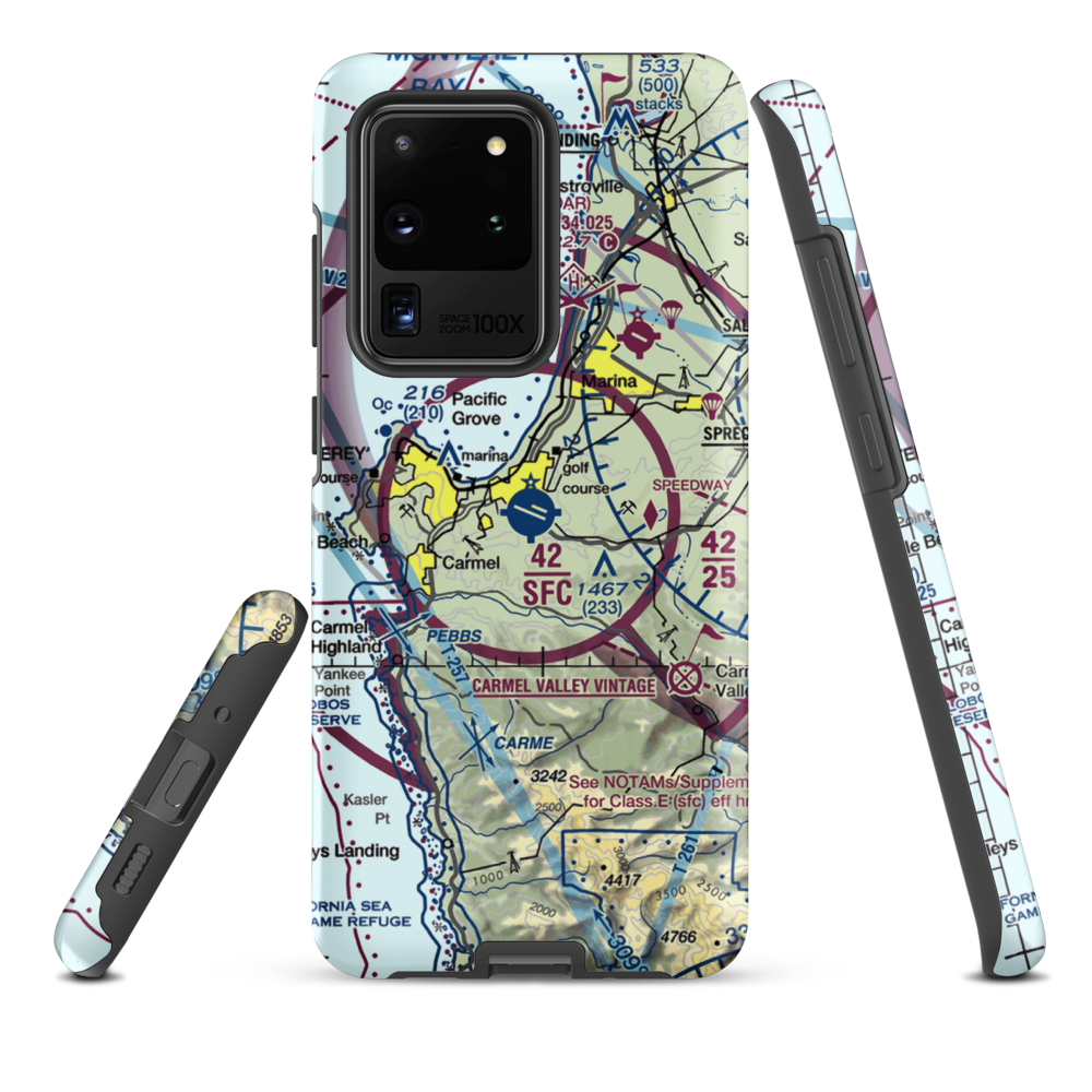 Monterey Peninsula Airport (MRY) VFR Sectional Samsung Phone Case Samsung Galaxy S20 Ultra model shown