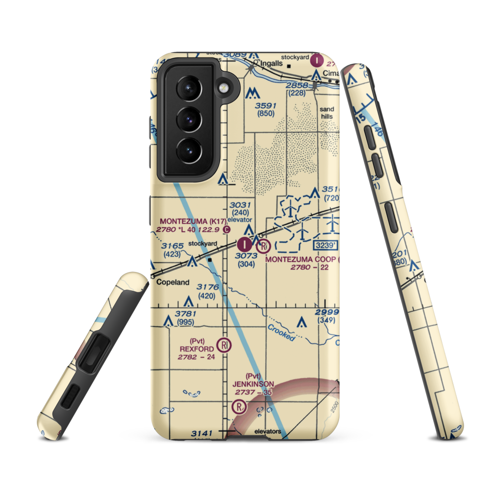 Montezuma Municipal Airport (K17) VFR Sectional Samsung Phone Case Samsung Galaxy S21 FE model shown