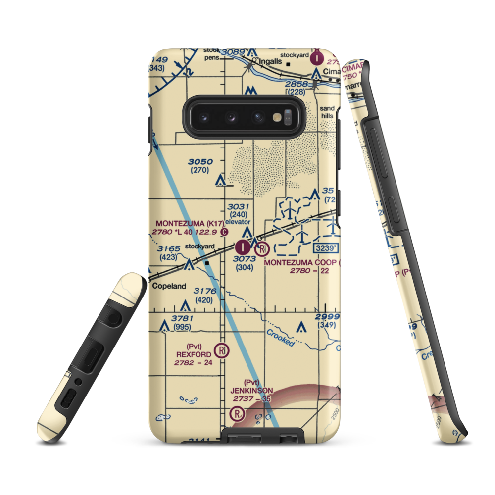 Montezuma Municipal Airport (K17) VFR Sectional Samsung Phone Case Samsung Galaxy S10 Plus model shown