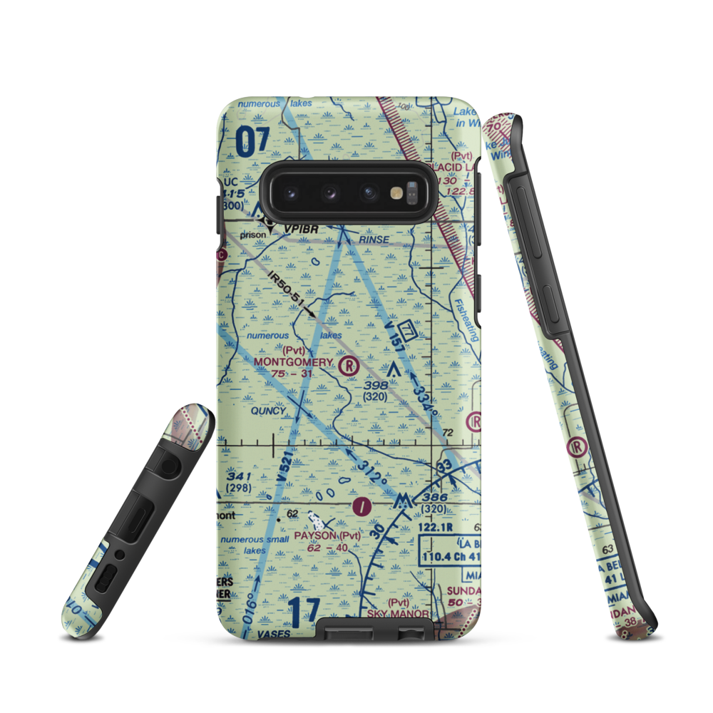 Montgomery Ranch Airport (FA64) VFR Sectional Samsung Phone Case Samsung Galaxy S10 model shown