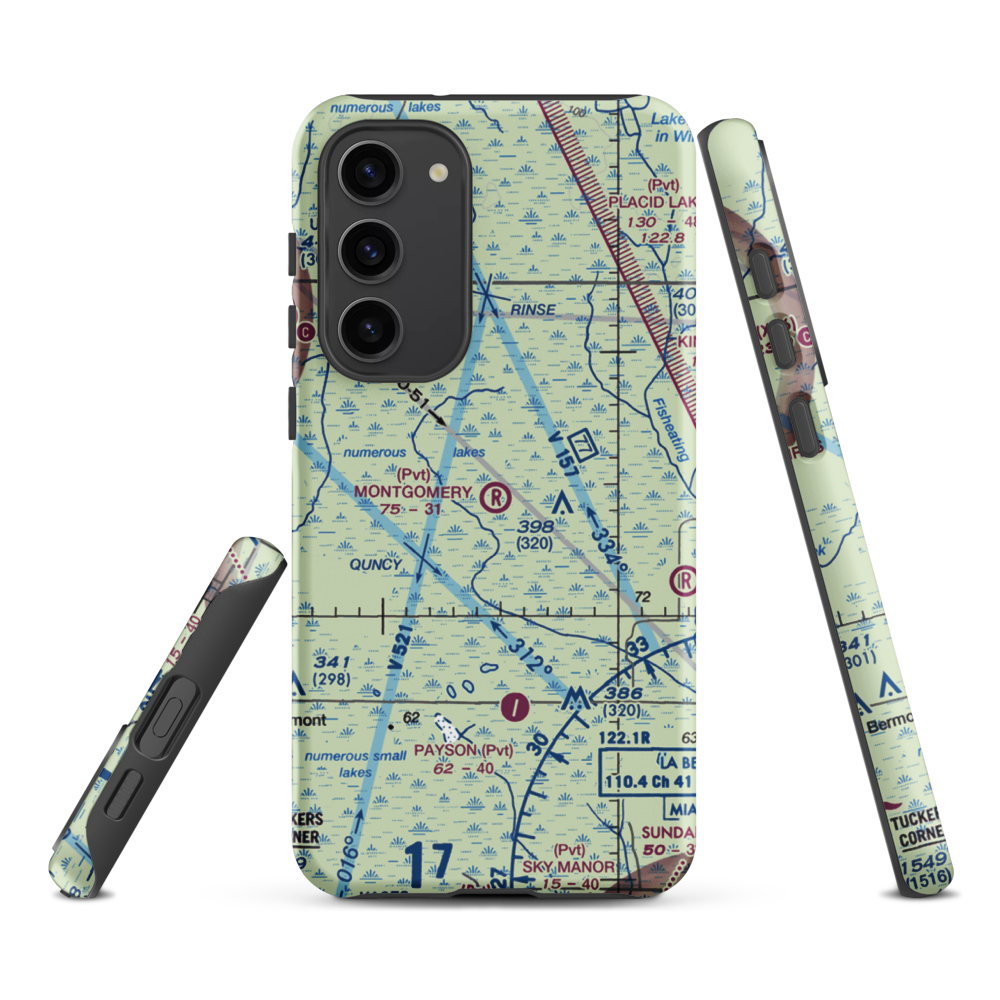 Montgomery Ranch Airport (FA64) VFR Sectional Samsung Phone Case Samsung Galaxy S23 Plus model shown