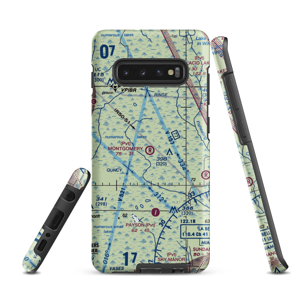 Montgomery Ranch Airport (FA64) VFR Sectional Samsung Phone Case Samsung Galaxy S10 Plus model shown