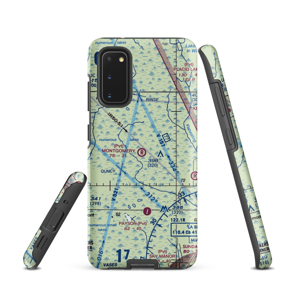 Montgomery Ranch Airport (FA64) VFR Sectional Samsung Phone Case Samsung Galaxy S20 model shown