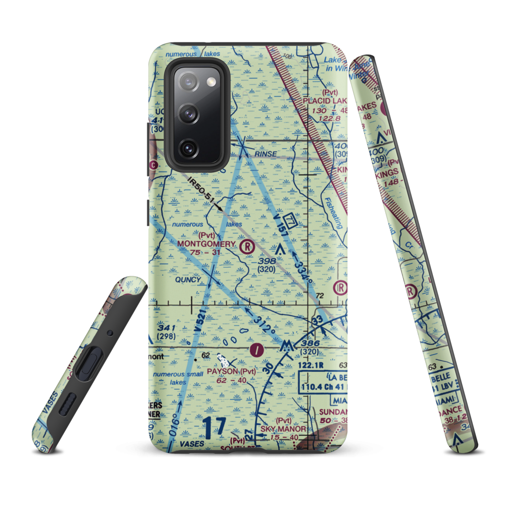 Montgomery Ranch Airport (FA64) VFR Sectional Samsung Phone Case Samsung Galaxy S20 FE model shown