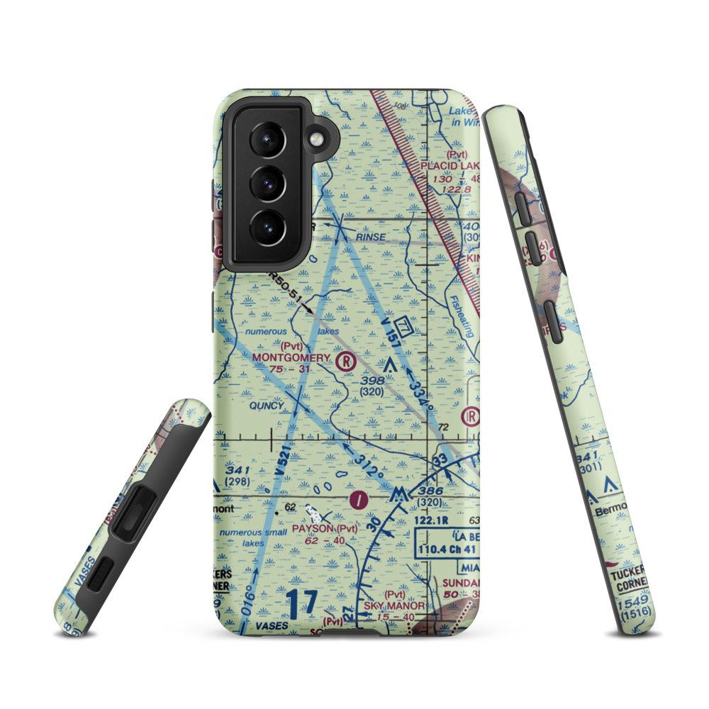 Montgomery Ranch Airport (FA64) VFR Sectional Samsung Phone Case Samsung Galaxy S21 model shown