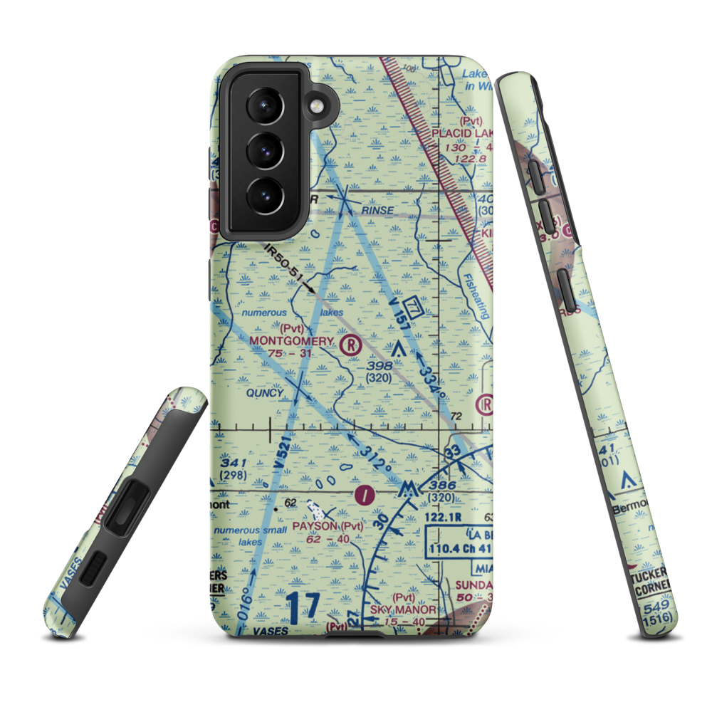 Montgomery Ranch Airport (FA64) VFR Sectional Samsung Phone Case Samsung Galaxy S21 FE model shown