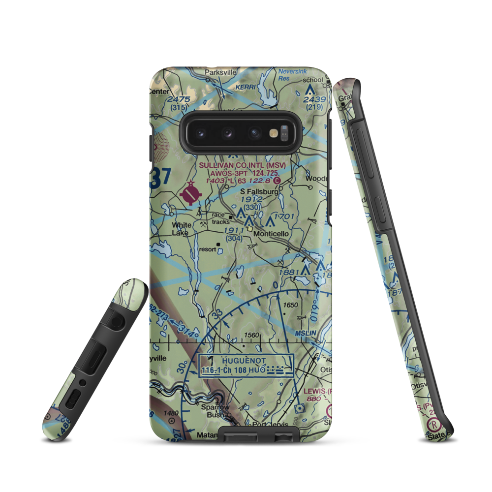 Monticello Airport (N37) VFR Sectional Samsung Phone Case Samsung Galaxy S10 model shown