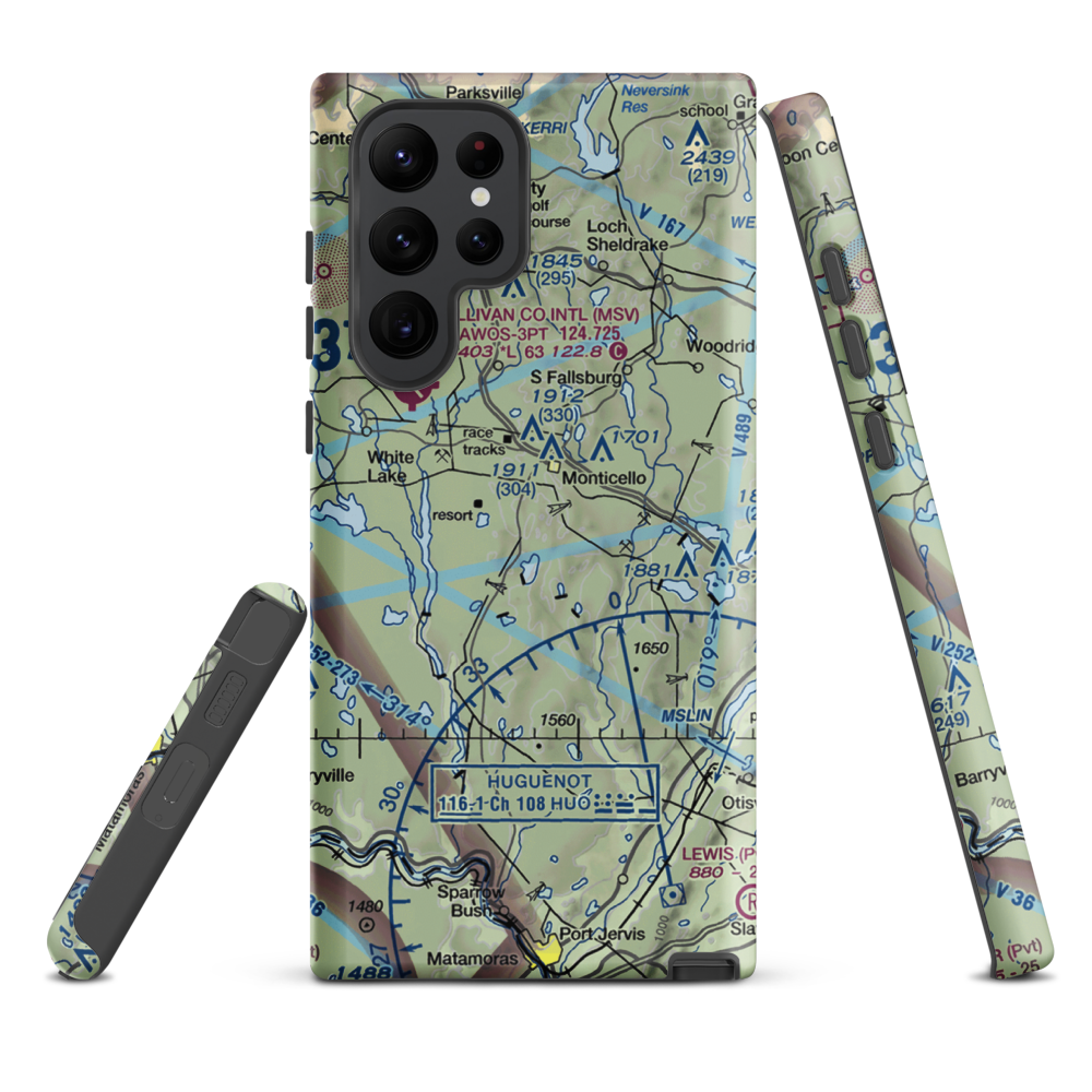 Monticello Airport (N37) VFR Sectional Samsung Phone Case Samsung Galaxy S22 Ultra model shown