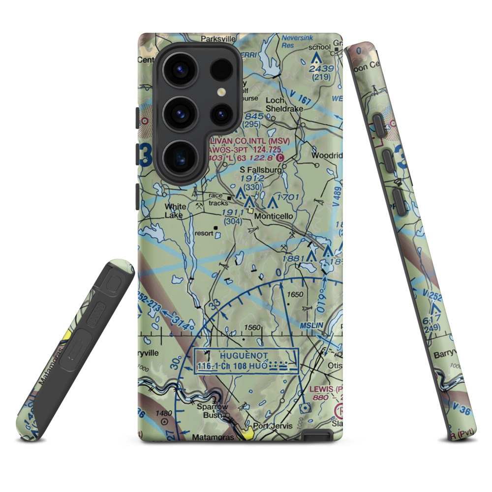 Monticello Airport (N37) VFR Sectional Samsung Phone Case Samsung Galaxy S23 Ultra model shown