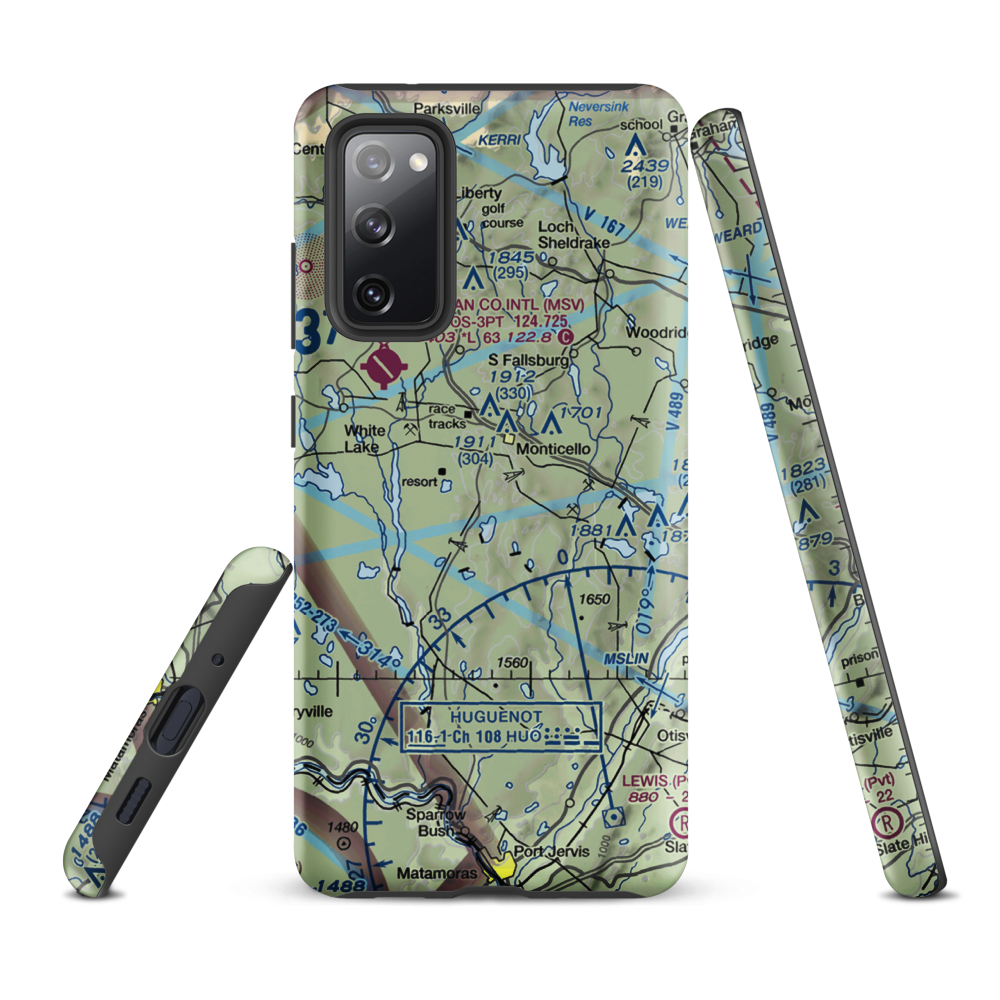 Monticello Airport (N37) VFR Sectional Samsung Phone Case Samsung Galaxy S20 FE model shown