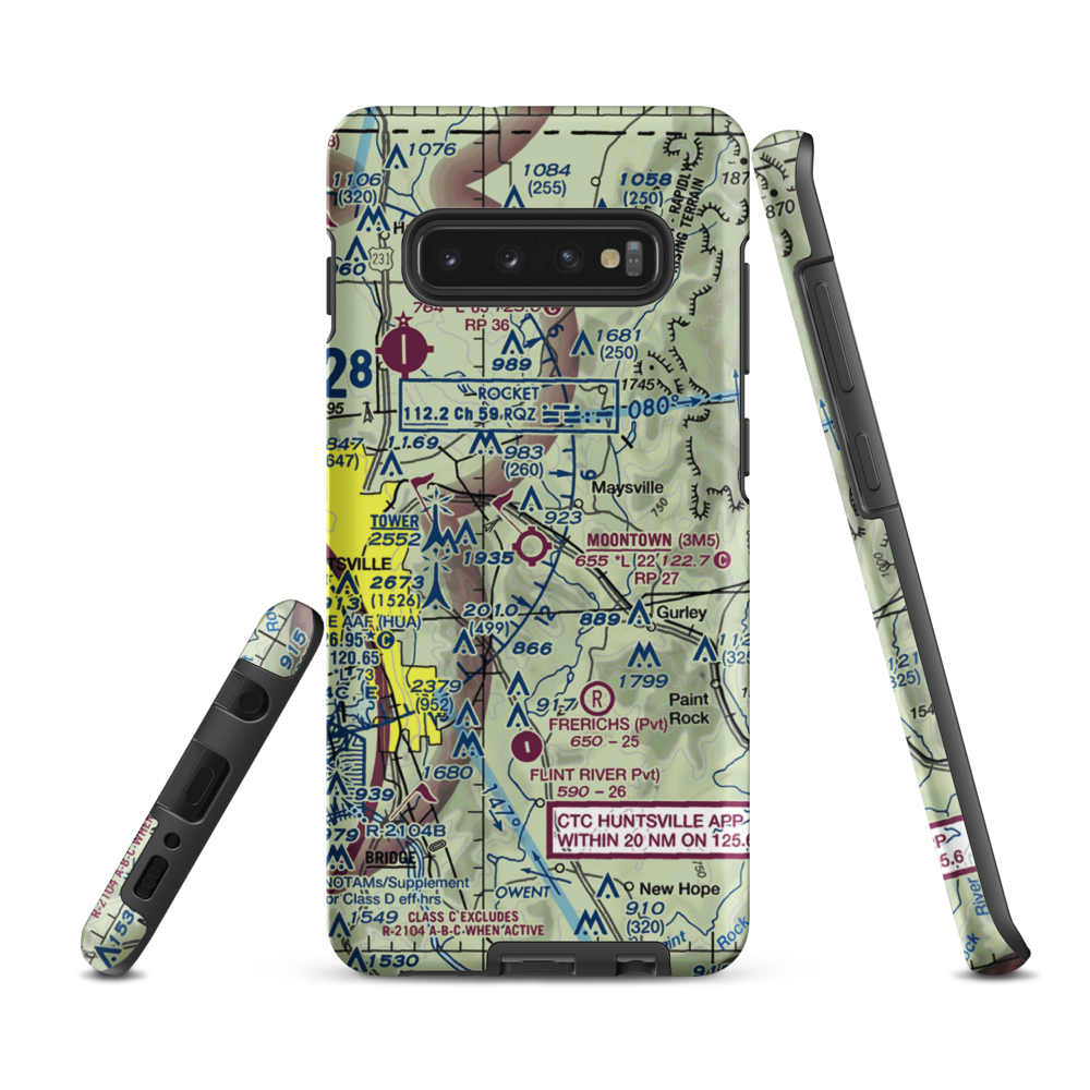 Moontown Airport (3M5) VFR Sectional Samsung Phone Case Samsung Galaxy S10 Plus model shown