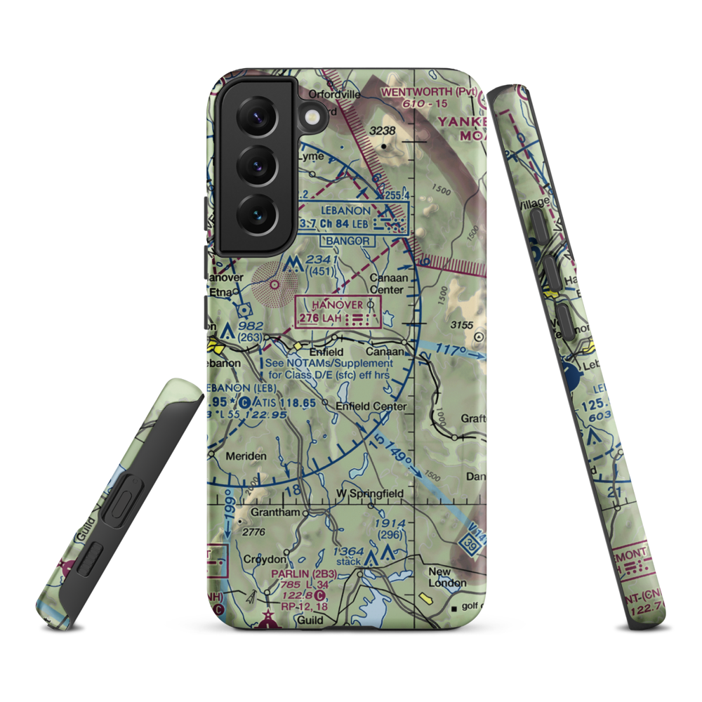 Moore Airfield (01NH) VFR Sectional Samsung Phone Case Samsung Galaxy S22 Plus model shown