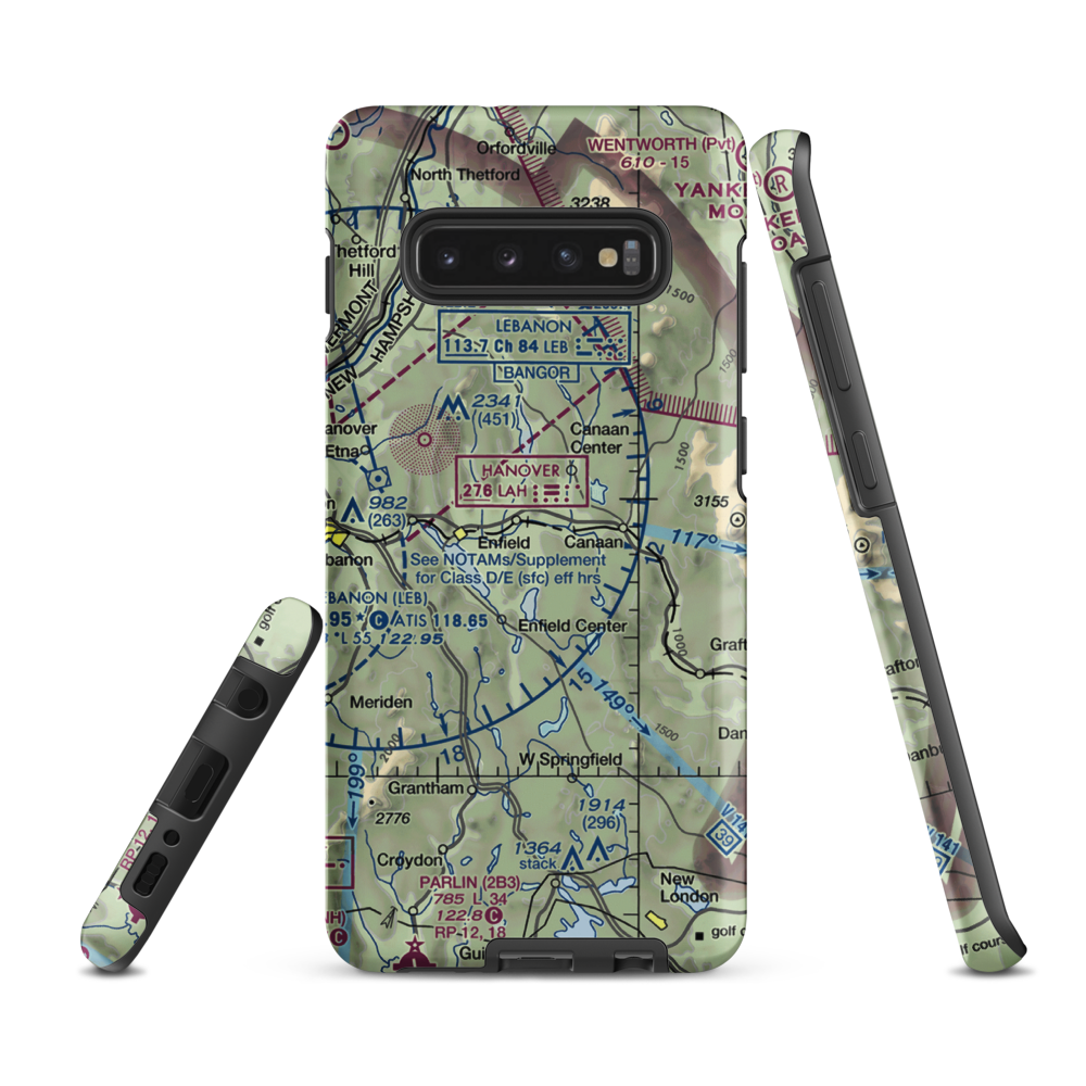 Moore Airfield (01NH) VFR Sectional Samsung Phone Case Samsung Galaxy S10 Plus model shown