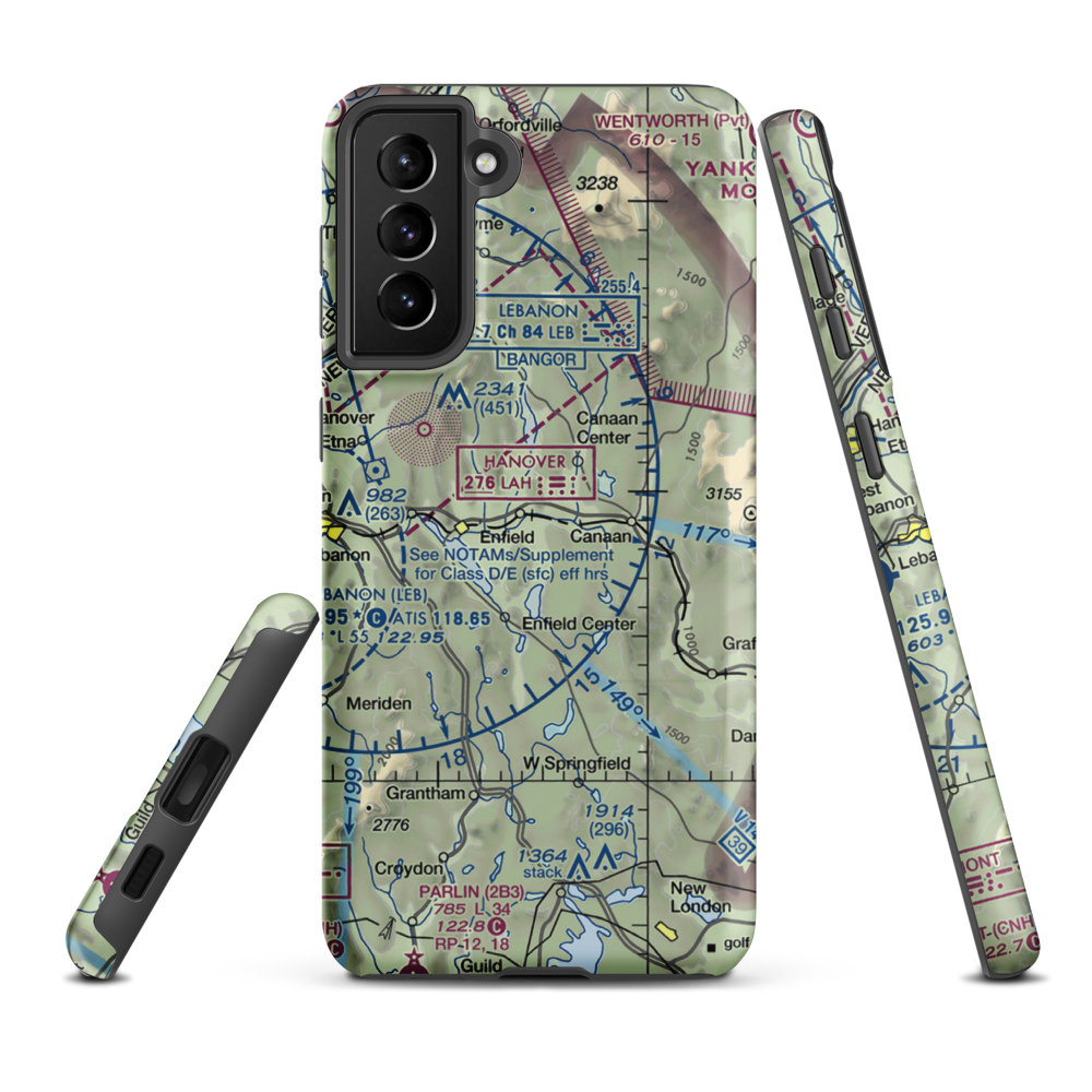 Moore Airfield (01NH) VFR Sectional Samsung Phone Case Samsung Galaxy S21 Plus model shown