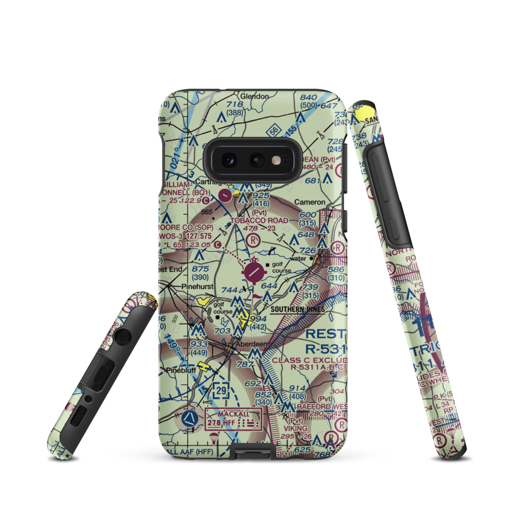 Moore County Airport (SOP) VFR Sectional Samsung Phone Case Samsung Galaxy S10 Plus model shown
