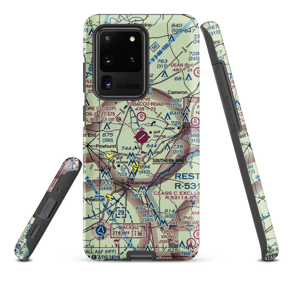 Moore County Airport (SOP) VFR Sectional Samsung Phone Case Samsung Galaxy S20 Ultra model shown