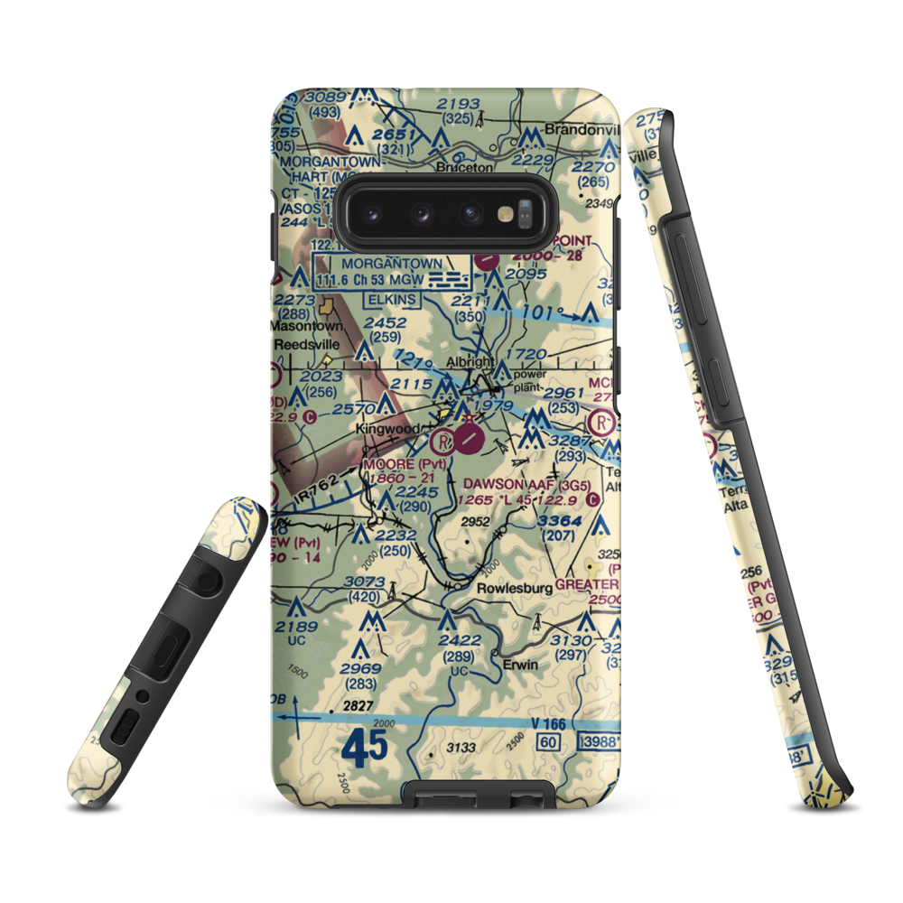 Moore Field (WV19) VFR Sectional Samsung Phone Case Samsung Galaxy S10 Plus model shown