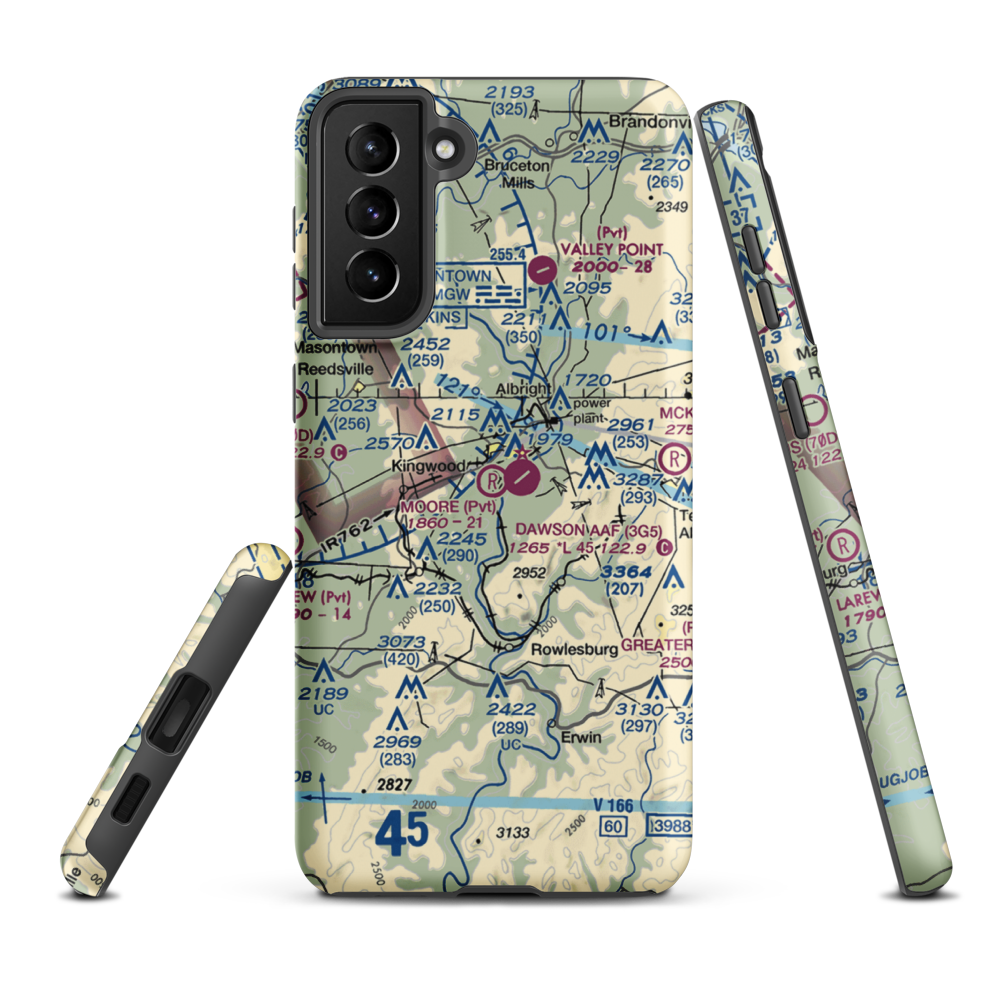 Moore Field (WV19) VFR Sectional Samsung Phone Case Samsung Galaxy S21 Plus model shown