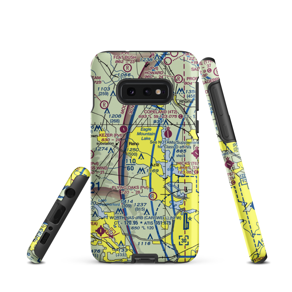 Moore Private Airport (73TE) VFR Sectional Samsung Phone Case Samsung Galaxy S10e model shown