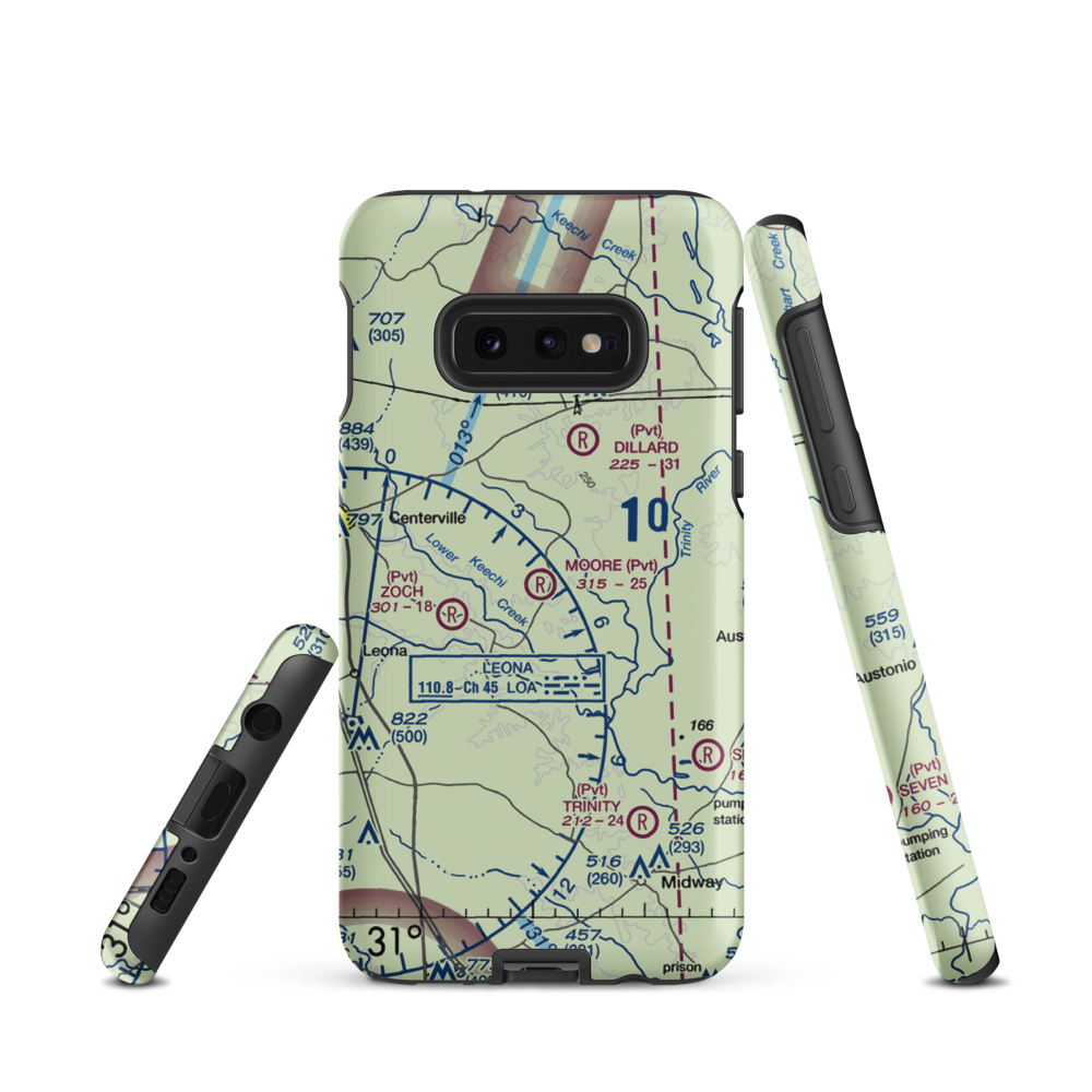 Moore Ranch Airport (24TA) VFR Sectional Samsung Phone Case Samsung Galaxy S10e model shown