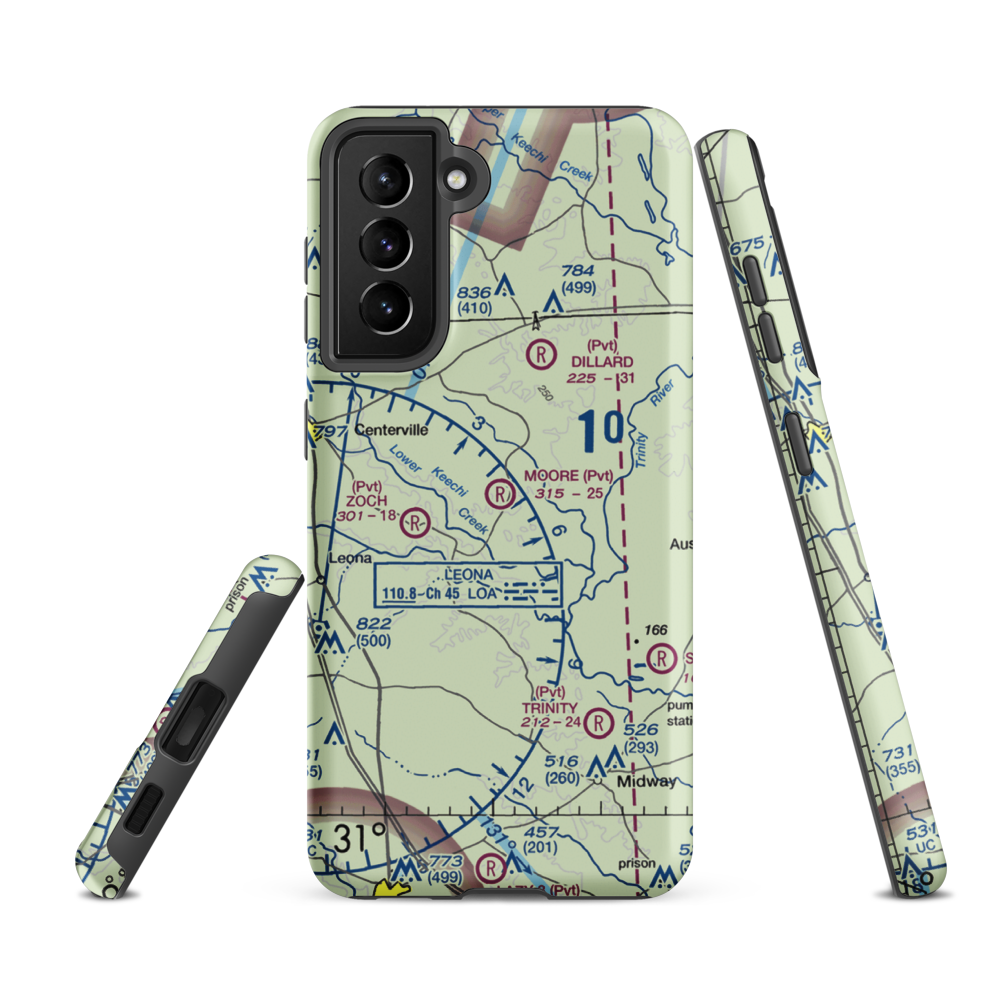 Moore Ranch Airport (24TA) VFR Sectional Samsung Phone Case Samsung Galaxy S21 FE model shown