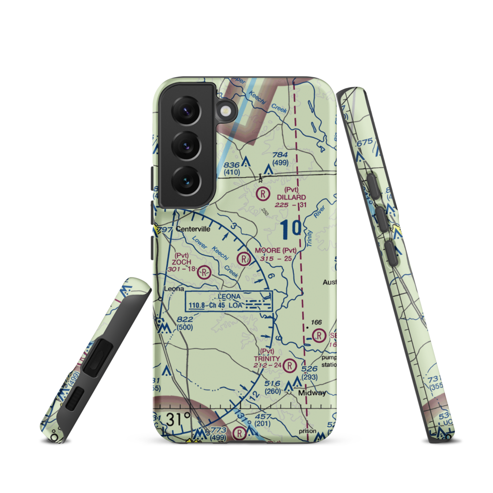 Moore Ranch Airport (24TA) VFR Sectional Samsung Phone Case Samsung Galaxy S22 model shown