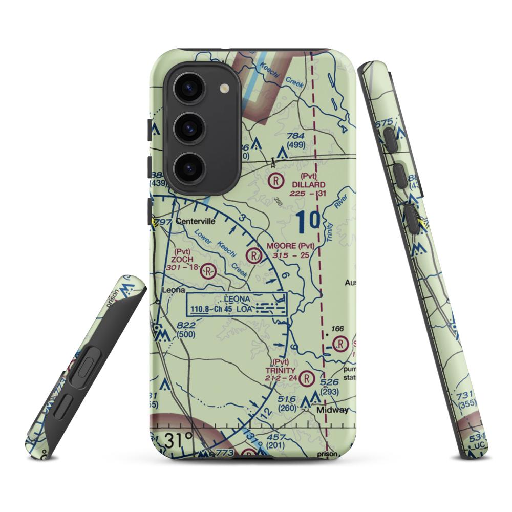 Moore Ranch Airport (24TA) VFR Sectional Samsung Phone Case Samsung Galaxy S23 Plus model shown