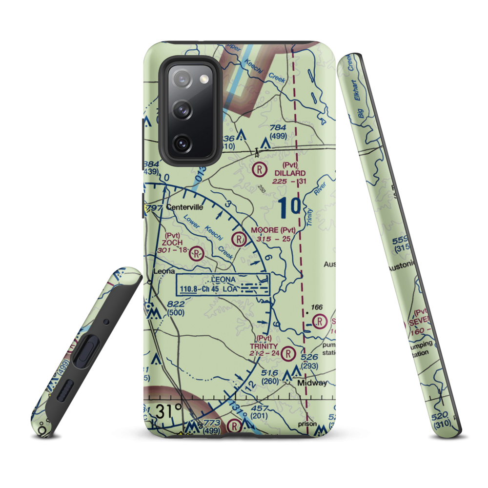 Moore Ranch Airport (24TA) VFR Sectional Samsung Phone Case Samsung Galaxy S20 FE model shown