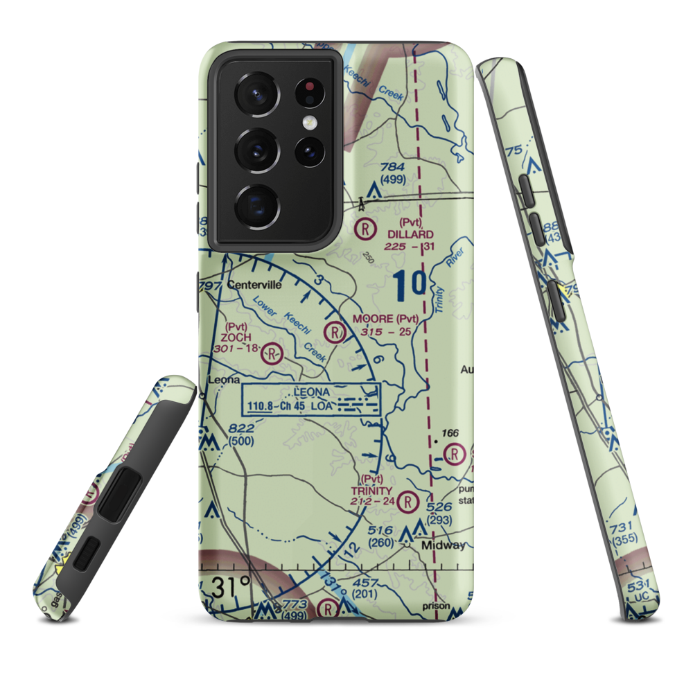 Moore Ranch Airport (24TA) VFR Sectional Samsung Phone Case Samsung Galaxy S21 Plus model shown