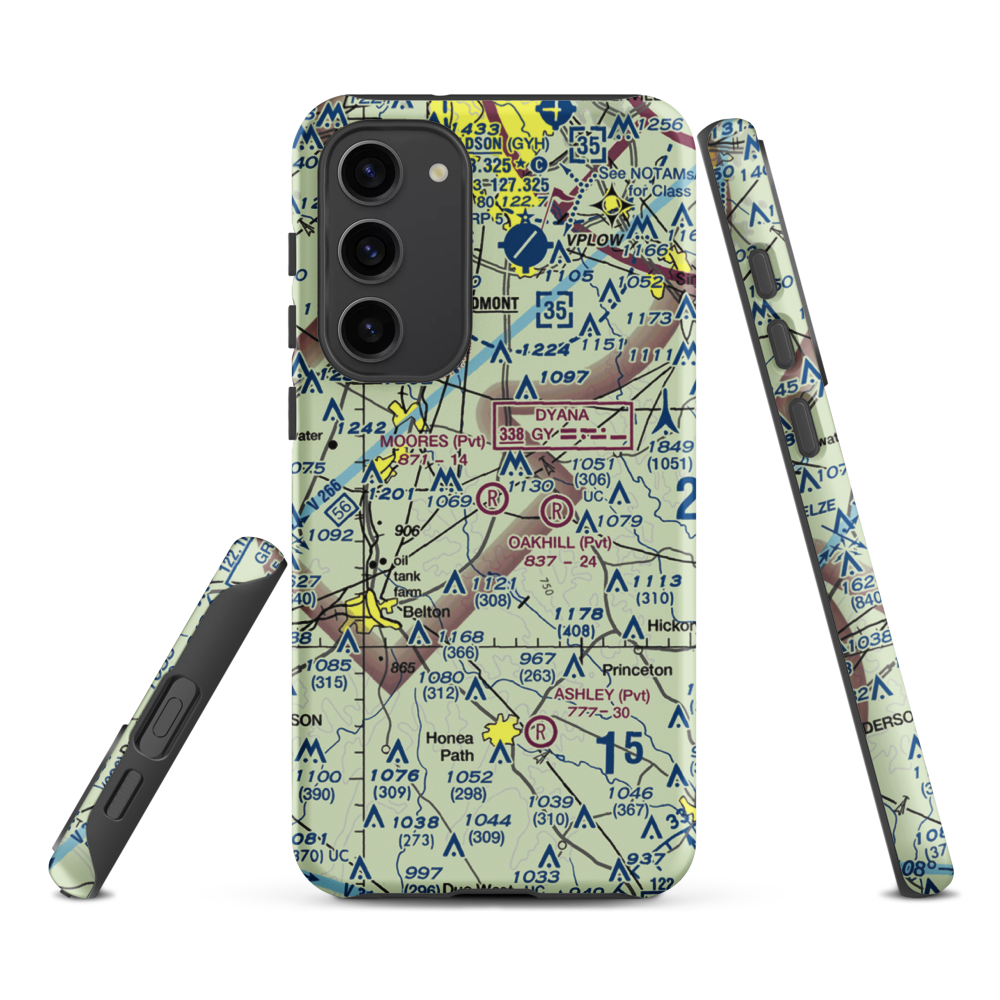 Moore's Field (SC43) VFR Sectional Samsung Phone Case Samsung Galaxy S23 Plus model shown