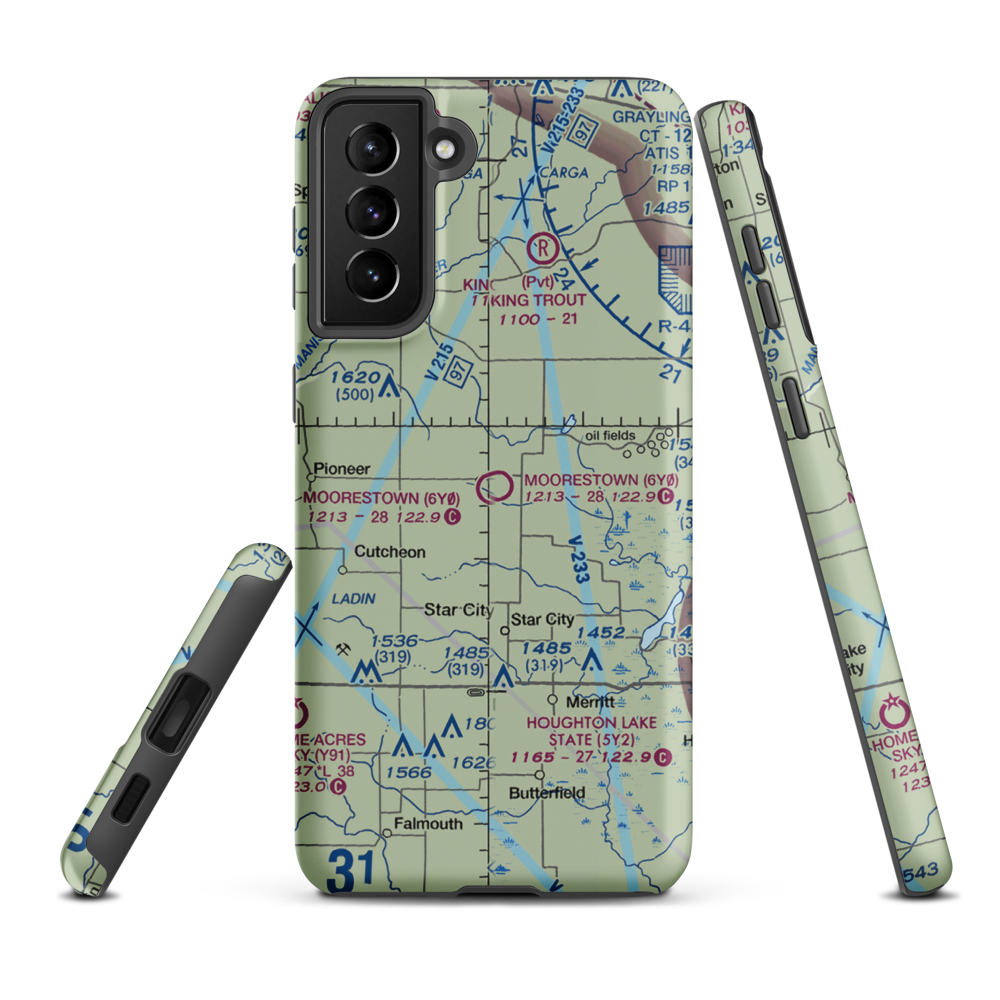Moorestown Airpark (6Y0) VFR Sectional Samsung Phone Case Samsung Galaxy S21 Plus model shown