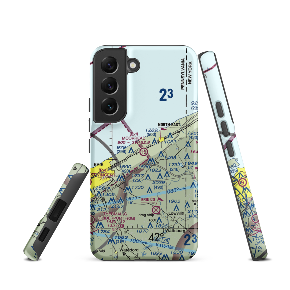 Moorhead Airpark LLC (PN40) VFR Sectional Samsung Phone Case Samsung Galaxy S22 model shown
