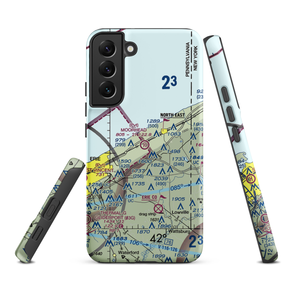 Moorhead Airpark LLC (PN40) VFR Sectional Samsung Phone Case Samsung Galaxy S22 Plus model shown