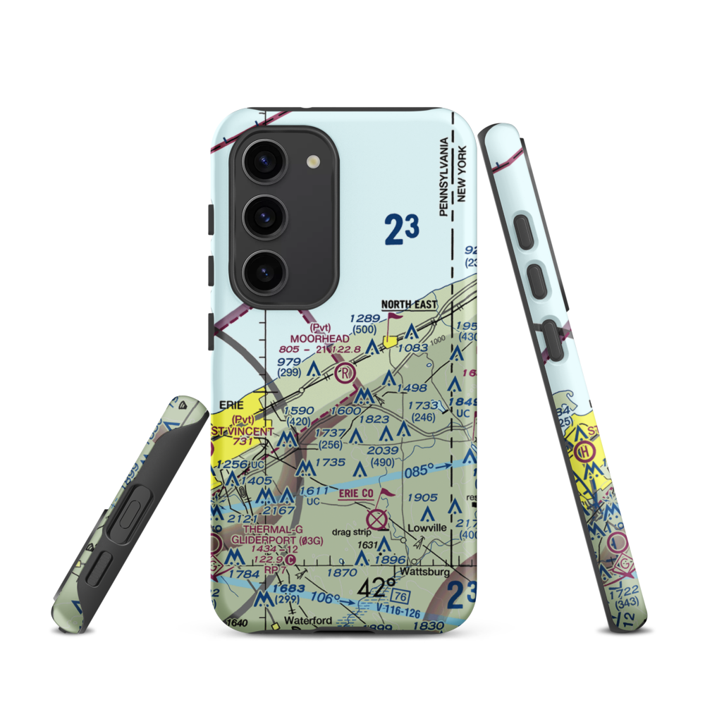 Moorhead Airpark LLC (PN40) VFR Sectional Samsung Phone Case Samsung Galaxy S23 model shown